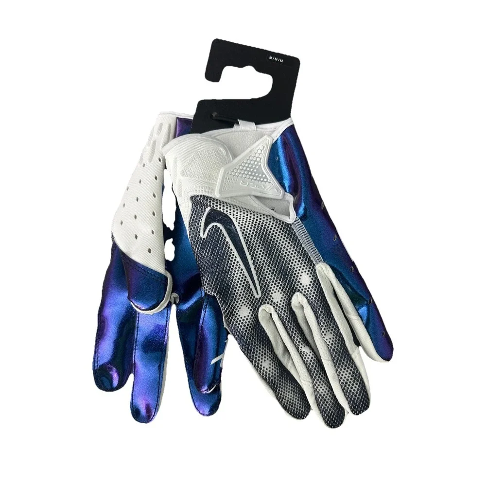Nike Vapor Jet 7 Football‎ Receiver Gloves White Purple Iridescent Men's Medium